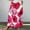Pink, variant on Women's Printed Elastic Waistband Pleated Pocket Skirt With Mid Calf Skirt Orange M
