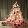 thumbnail image 5 of Árbol de Navidad Mini Árbol de Navidad y Plumas de Mesa, Árbol de Navidad Pequeño, Decoraciones de 50 cm con Adornos de Madera 0821 Color Rosa; Tamaño 50 cm, 5 of 5