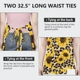thumbnail image 6 of Beige Leopard Sunflower Pattern Apron-Garden Aprons for Women with Pockets-Cotton Linen Waterproof Kitchen Cooking Gardening Aprons Adjustable for Kitchen,Cooking,BBQ and Salon 33x27 Inch, 6 of 7
