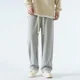 thumbnail image 2 of Nuevos pantalones informales para hombre, pantalones de chándal rectos de pierna ancha 65% de tela de algodón para exteriores, pantalones holgados largos suaves neutros de alta calidad, 2 of 5