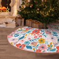 thumbnail image 6 of Daiia Floral Ditsy Drawing Merry Christmas Tree Skirt , Xmas Large Lace-up Tree Skirt, Santa Snowflakes Rustic Home Decorations New Year Party Farmhouse Decor-30", 6 of 7