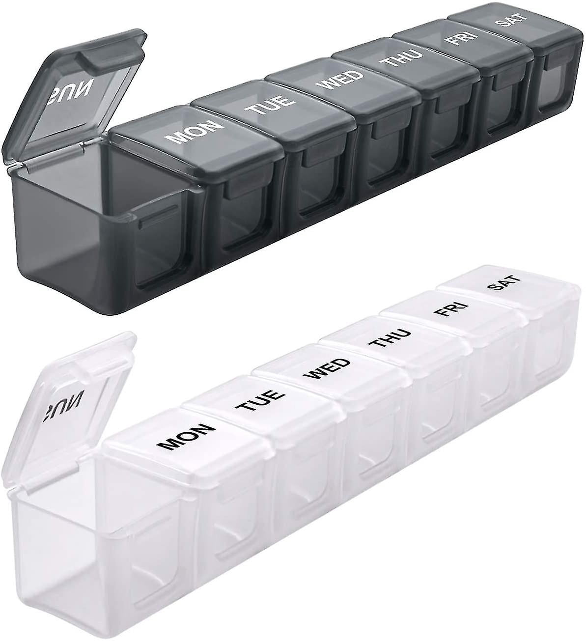 Extra Large Weekly Pill Organizer 2 Pcs, Daily Pill Cases For Pills