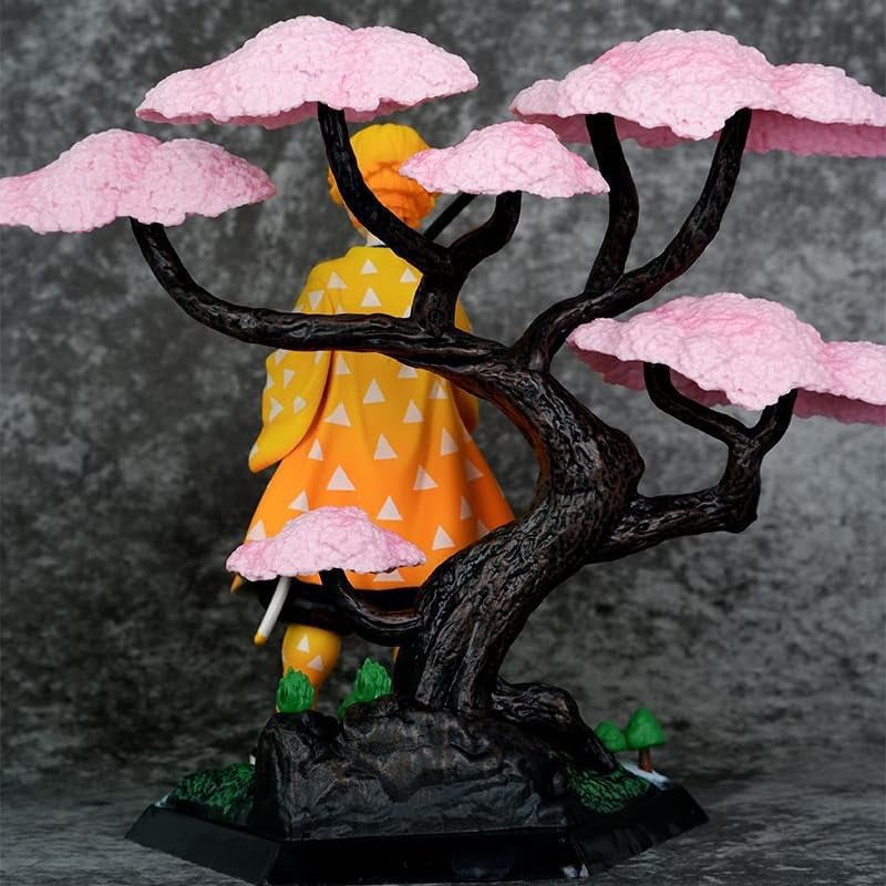 Agatsuma Figure Nezuko Figure Tanjirou Figure Kochou Shinobu Figure Scenes Figurine 20cm/7.9inch PVC Character Statue Souvenirs Anime Fans Gifts (Agatsuma Zenitsu)