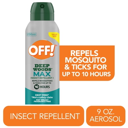 OFF! Deep Woods® Max Mosquito & Tick Aerosol Spray with 20% Picaridin, 9 oz