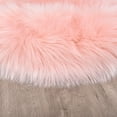 thumbnail image 5 of Chrlaon Faux Fur Sheepskin Area Rug Non-Skid Furry Carpet for Living Room, Pink, 3' x 3', 5 of 6