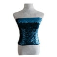 thumbnail image 4 of Womens Sparkle Sequin Tube Top Stretch Fabric Evening Party Wear Bandeau, 4 of 4