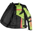 thumbnail image 3 of AirTrek Men Mesh Motorcycle Touring Waterproof Rain Armor Biker Jacket Hi Vis Green XXL, 3 of 6