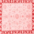 thumbnail image 1 of Ahgly Company Machine Washable Indoor Square Abstract Red Modern Area Rugs, 3' Square, 1 of 4