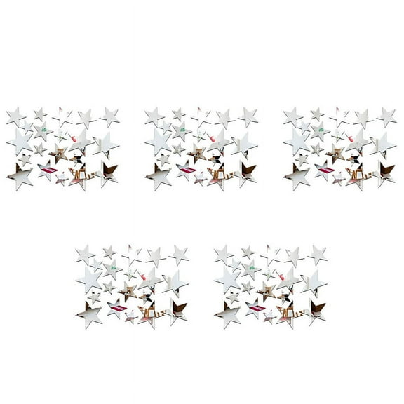 3D Sticker, 100 Wall Sticker Decal Home Room DIY Art Decor (Silver),5 set x 20pcs Wall Sticker,Silver