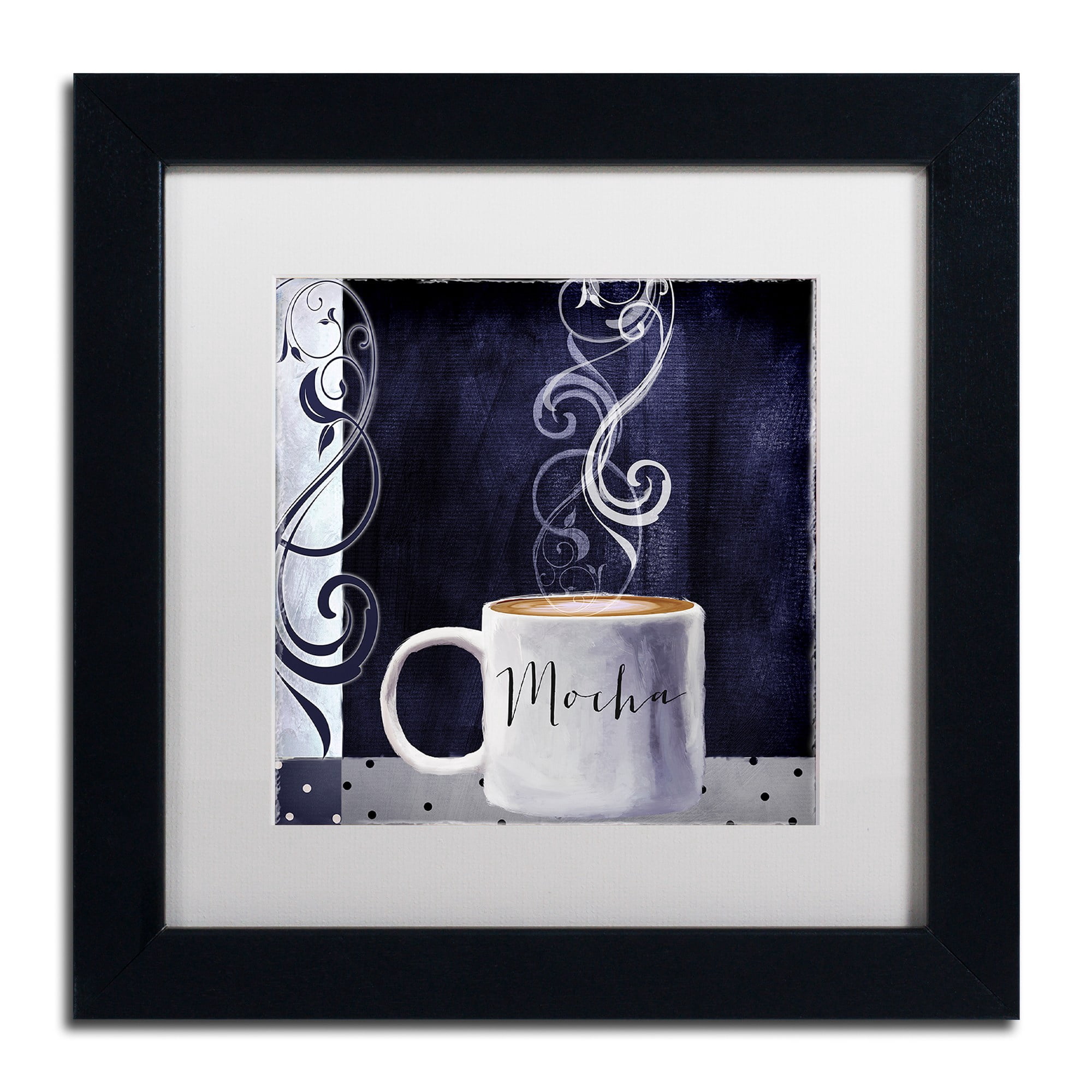 Trademark Fine Art "Cafe Blue III" Canvas Art by Color Bakery White Matte, Black Frame