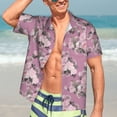 thumbnail image 5 of Lsque Rose Flowers pattern Hawaiian Shirt for Men, Unisex Summer Beach Casual Short Sleeve Button Down Shirts-3X-Large, 5 of 9
