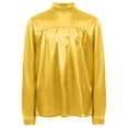thumbnail image 3 of Hansber Kids Boys Worship Liturgical Praise Dance Tops Long Sleeve Church Party Shirts Performance Pullover Satin Blouse Gold 16, 3 of 6