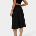 thumbnail image 4 of Sngxgn Womens Basic Soft Stretch Mid Midi Knee Length Flare Flowy Skirts(Black,XXL), 4 of 6