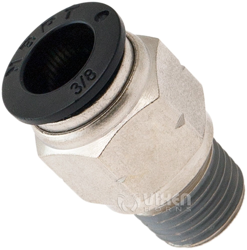 Vixen Horns 1/4" NPT (Male) Pushin Straight Pneumatic Fitting for 3/8