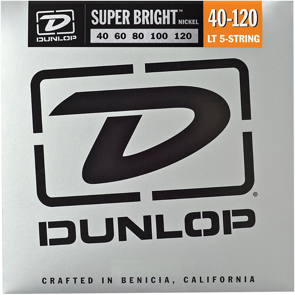 Dunlop - DBSBN40120 - Super Bright Nickel-Plated Steel Bass 5 String Set - .40-.120