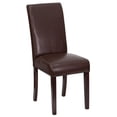 thumbnail image 1 of Chaise Parsons en cuir brun foncé, 1 of 9