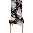 thumbnail image 2 of Dining Chair Covers Set of 4 Pink Flowers and Leaves Watercolor Floral Rose Washable Parsons Chair Cover for Home Hotel Banquet, 2 of 5