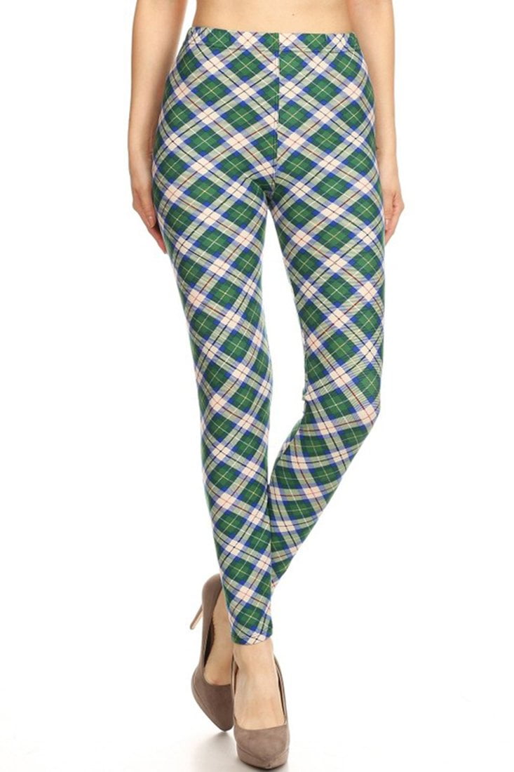 plaid green and blue pants