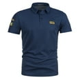 thumbnail image 3 of Ccpelsie Men's Slim Fit Short Sleeve Solid Soft Cotton Polo Shirt(Navy,XXL), 3 of 4