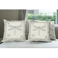 thumbnail image 6 of Ambesonne Dragonfly Throw Pillow Cover 4 Pack, Royal Rose Petals, 18", Black Pale Blue, 6 of 7