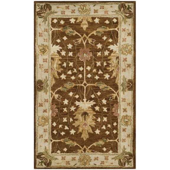 SAFAVIEH Antiquity Derbhile Oriental Wool Area Rug, Brown/Beige, 3' x 5'