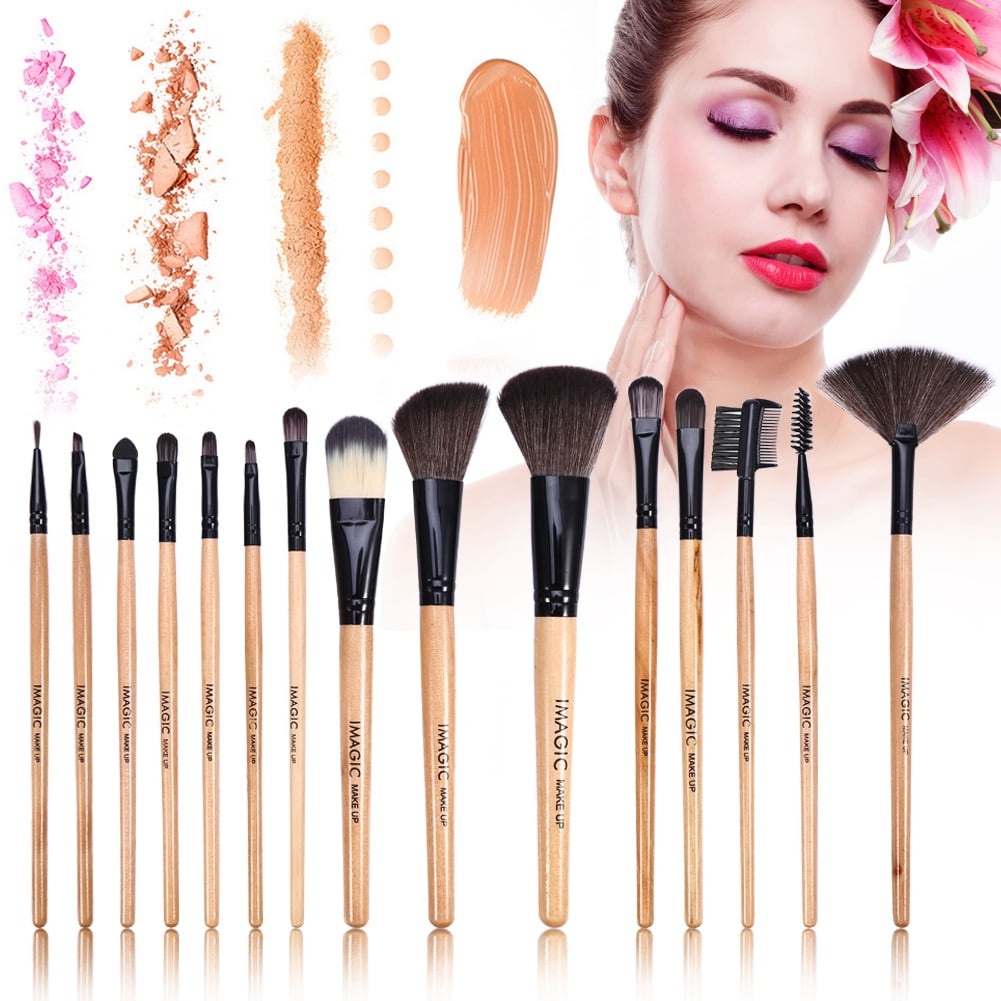 OTVIAP IMAGIC 15pcs Makeup Brushes Kit Eye Shadow Lip Blush Foundation