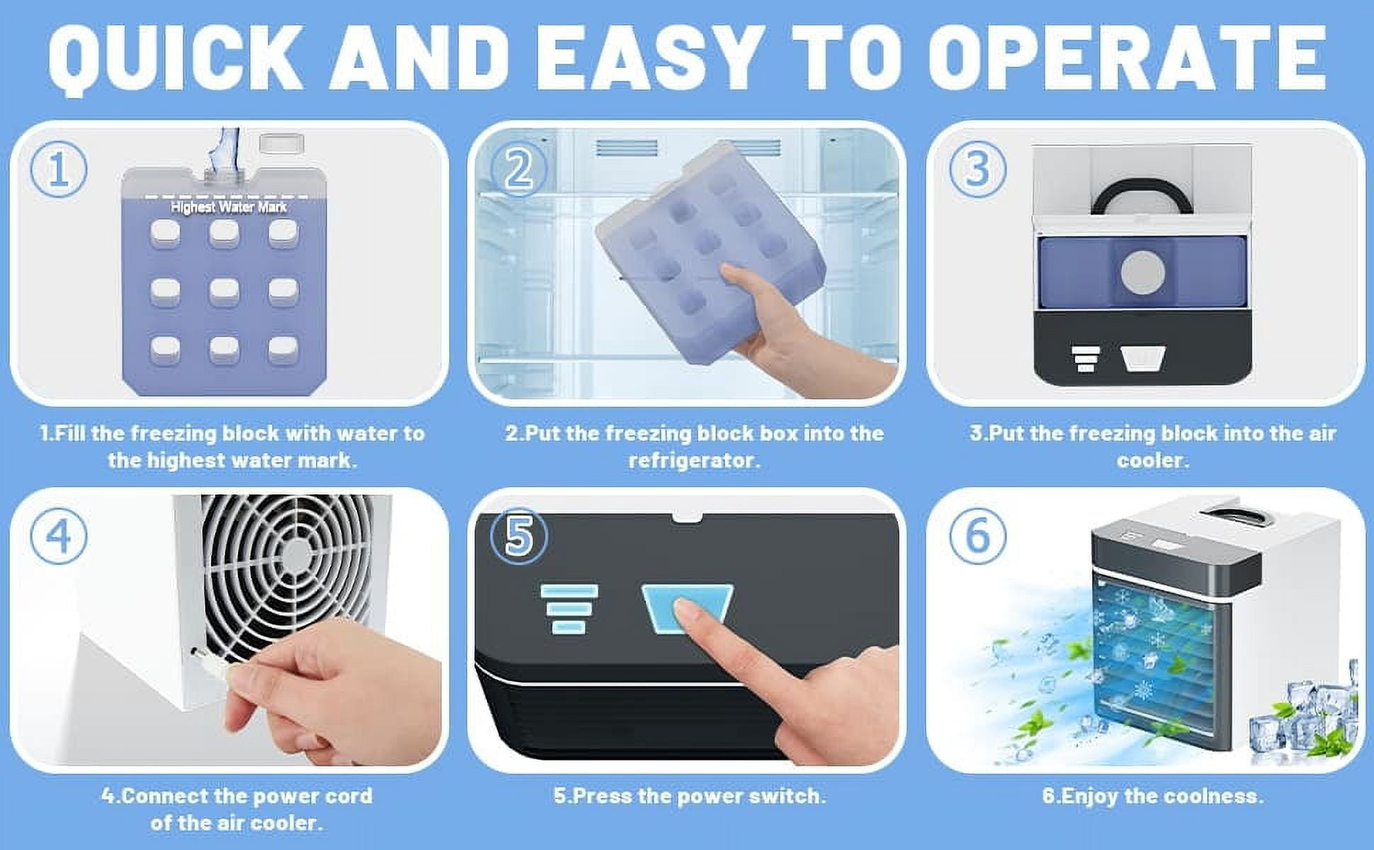 KyFree Mini Portable Air Conditioner Cooling For Bedroom Cooler Fan Cooling Fan