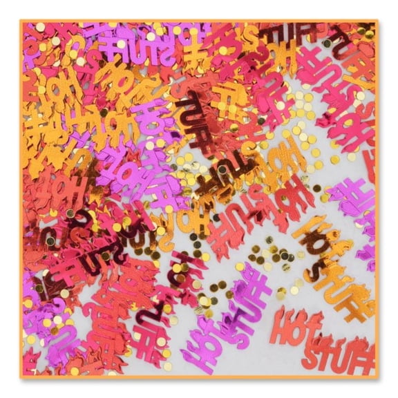 Beistle Pack of 6 Red and Orange "Hot Stuff" Confetti Bags 0.5 oz.