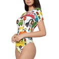 thumbnail image 2 of Naloa Transports with Animals Women's Short-Sleeved Onesie, One-Piece Swimsuit for Parties, dates, clubs - Small, 2 of 9