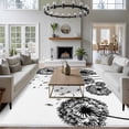 thumbnail image 3 of Rectangle Area Rugs 5 x 7 Ft, Dandelion Non-Slip Residential Carpet, Black White Modern Country Rustic Plants Indoor Crawling Mats Runner Rugs for Living Room/Dining Room/Bedroom, 3 of 8