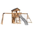 thumbnail image 2 of Backyard Discovery Dover Bay Spruce Swing Set, Slide, Clubhouse, Monkey Bars, Rock Wall, 2 of 13