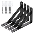 thumbnail image 2 of 1pcs Floating Shelf Wall Mount Triangle L Bracket, 5.9 x 3.74 Inch Heavy Duty Metal Support Bracket with Complete Mounting Hardware for Wall Storage Shelves, 2 of 8