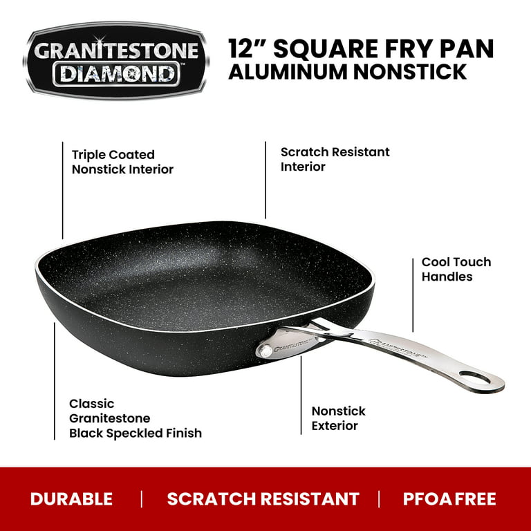 GraniteStone Diamond 12 In. Non-Stick Square Fry Pan - Dazey's Supply