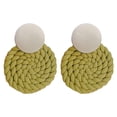thumbnail image 1 of Pendientes de arcilla polimérica, pendientes redondos de gran sentido, pendientes colgantes ligeros bohemios con personalidad tejida a mano, 1 of 5