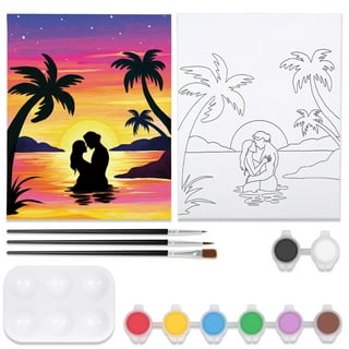 VOCHIC Sip and Paint Kit Pre Drawn Canvas Couples
