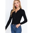 thumbnail image 3 of Notched Collar Zippered Sweater, 3 of 5