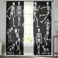 thumbnail image 3 of Skull Halloween Semi Sheer Curtains 84 Inch Length 2 Panels Set, Retro Skeleton Abstract Art Sheer Kitchen Curtain Privacy Voile Window Curtain for Living Room Bedroom Rod Pocket Drapes, 3 of 7