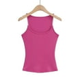 thumbnail image 4 of Camiseta sexy sin mangas con tirantes para mujer - Top corto ajustado con relleno extraíble, sujetador deportivo sin costuras para yoga, 4 of 5