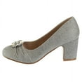 thumbnail image 3 of Badgley Mischka Girls Heel Dress Shoes. (Little Kids Big Kids), Silver, 3, 3 of 7