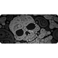 thumbnail image 1 of Sugar Skull Design Black And White Photo License Plate, 1 of 1