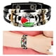 thumbnail image 4 of Muñequera Cuero Con La Palestina Útil Y Ajustable 3 Hebras para Mujeres Hombres Adolescentes, 4 of 9