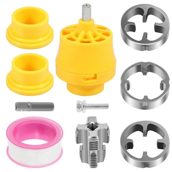 Sutowe 9Pcs PVC Thread Maker Tool Sturdy Electric Drill PVC Pipe Threader Kit Ergonomic PVC Pipe Threader Set Easy to Use Pipe Threader Plumbing Tool Electric Drill PVC Threading for DIY