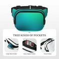 thumbnail image 3 of Japuie Green Turquoise Teal Print Layer Fanny Pack with Adjustable Shoulder Strap,Double-Layer Waist Bag,Travelling Fanny Pack,Square Double Layer Waist Bag,for Exercise Running Travel Hiking, 3 of 7