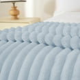 thumbnail image 6 of Super Soft Throw Blanket Blue Premium Silky Flannel Fleece 3D Ribbed Jacquard Lightweight Bed Blanket All Season Use (Blue, Throw(27.56"x39.37")), 6 of 8