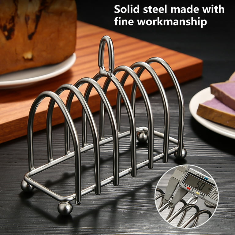 Farfi Toast Holder Food Grade Rust-proof Stainless Steel Toast Rack  Multiple Slice Holes Loaf Stand Gadget Kitchen Accessories (Type B) 