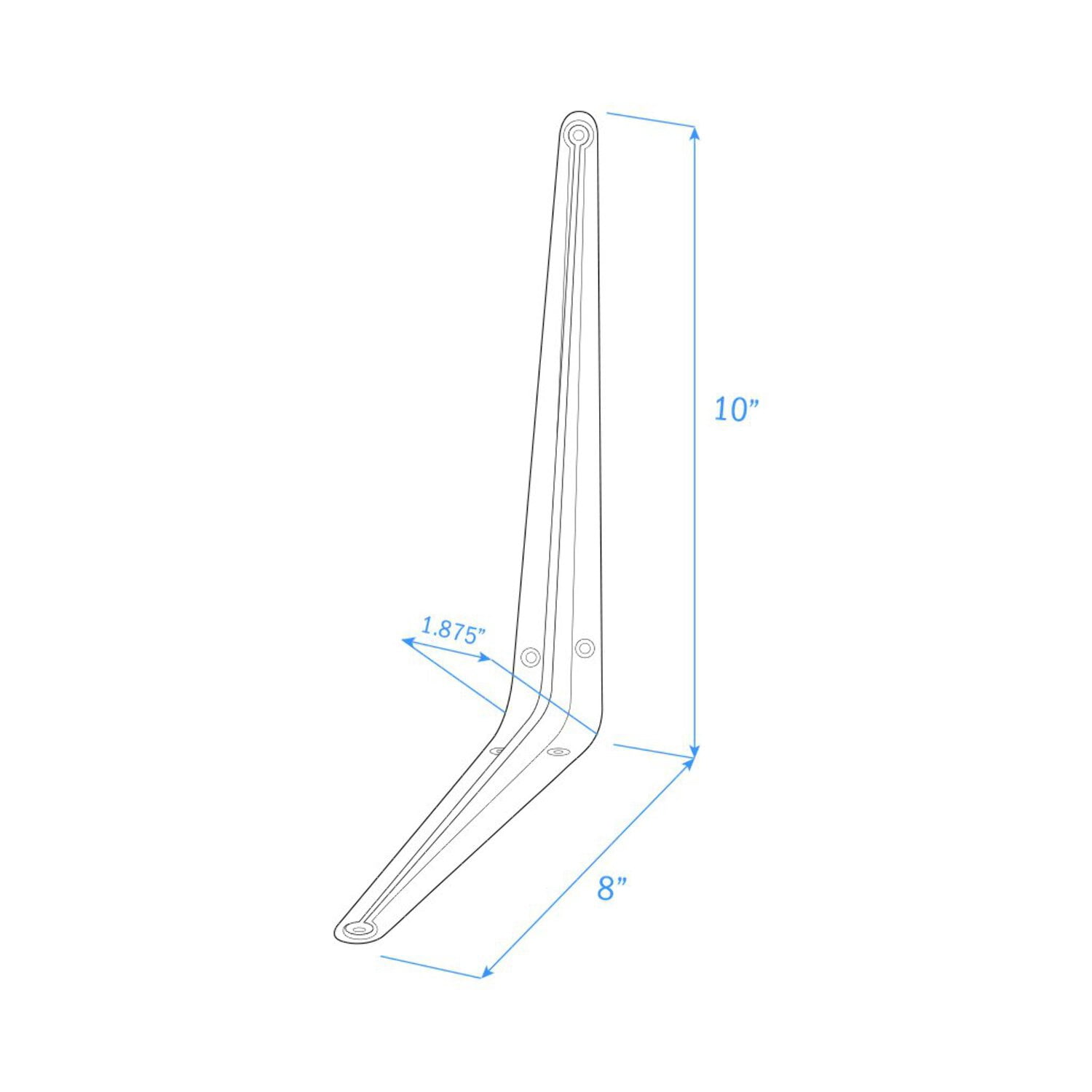 Nuk3y 8" x 10" L Shape Heavy Duty Shelf Bracket with Screws, 20 Pack