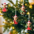 thumbnail image 6 of AuroraX Christmas Decoration Set Mini 4 Pcs Cute Minimalist Keepsake Ornaments Resin Hanging Pastel for Christma Tree,Xmas Gifts Decor, 6 of 6