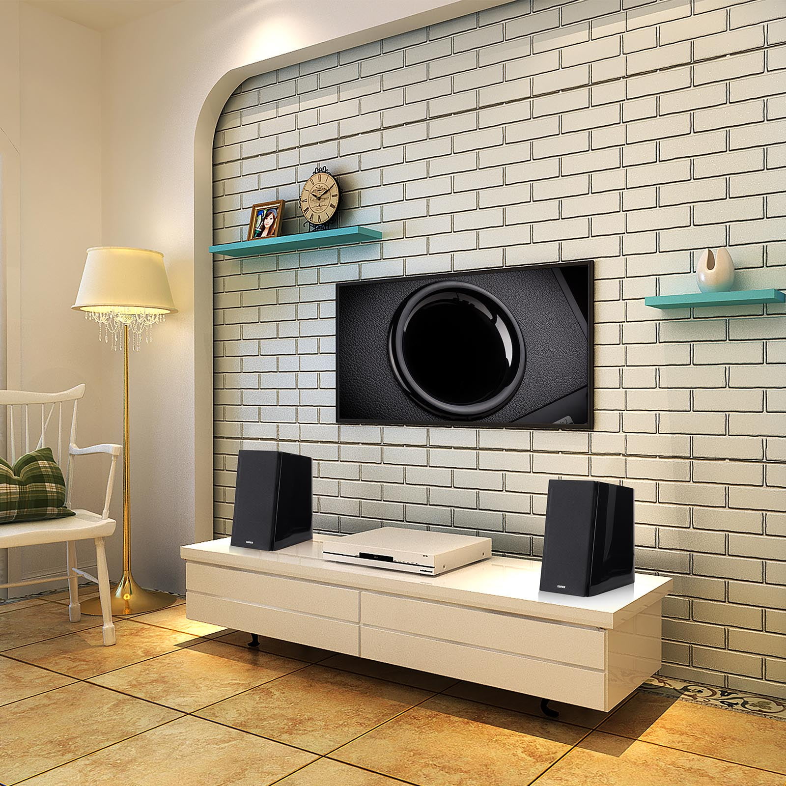 Restored Edifier R2000DB Powered Bluetooth Bookshelf Speakers - Optical Input - Black (Refurbished)