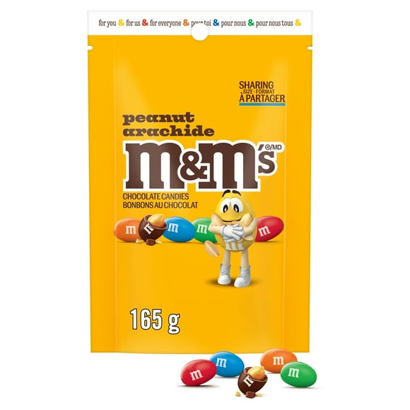 M&M’S, bonbons au chocolat au lait, arachide, format partage, 165 g M&M'S PEANUT 165G - FRENCH