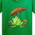 thumbnail image 4 of Inktastic Cute Frog and Mushroom Umbrella Youth T-Shirt, 4 of 5